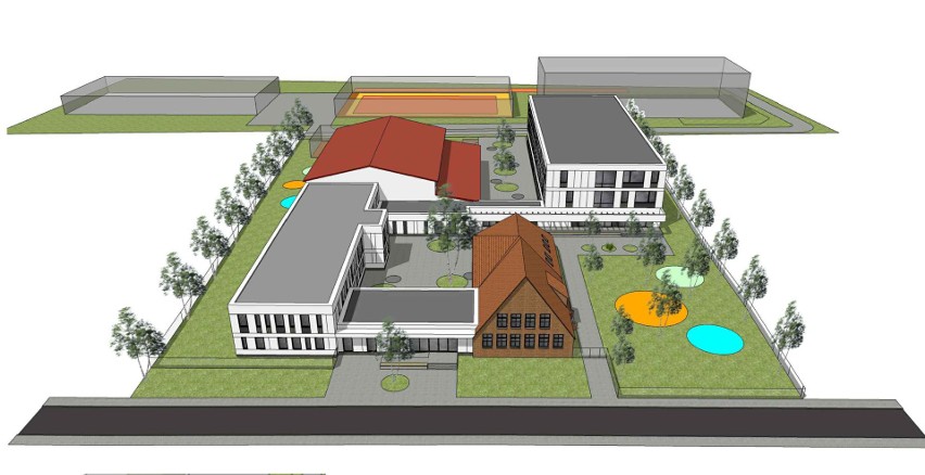 Wizualizacja nowej szkoły podstawowej w Radwanicach.