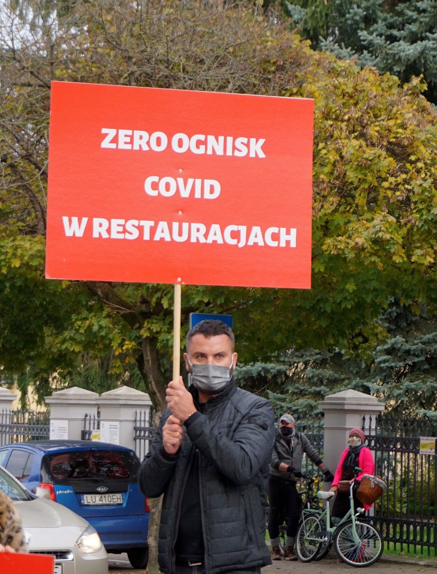 Protest przedstawicieli lubelskiej gastronomii