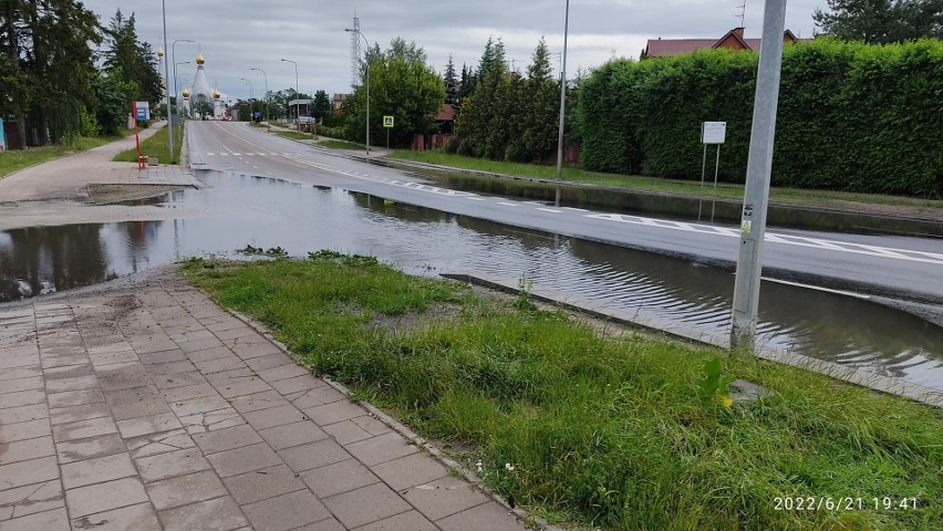 Ulica Sławińskiego w Białymstoku po remoncie po opadach...