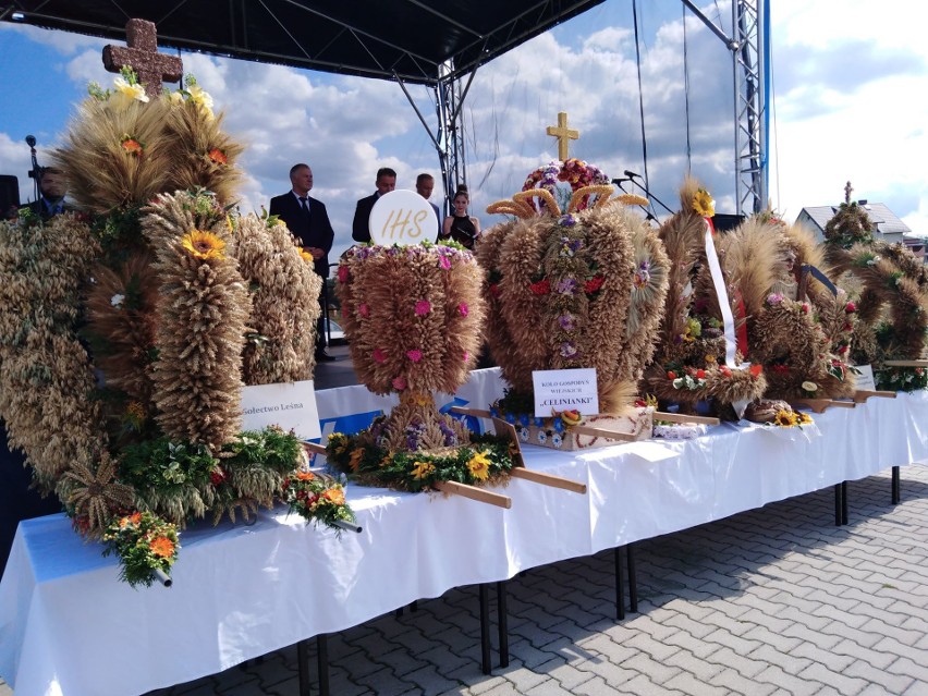 Dożynki gminy Bodzentyn nad zalewem w Wilkowie. Świętują też pszczelarze, zachwycił wieniec z Woli Szczygiełkowej (ZDJĘCIA) 