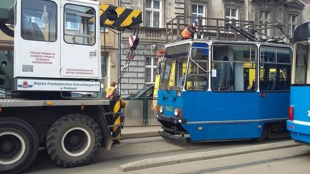 Wykolejenie tramwaju na ul. Starowiślnej