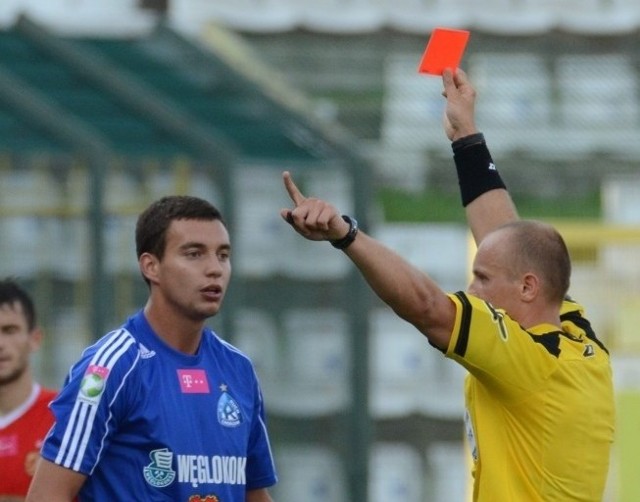 Maciej Sadlok został ukarany czerwoną kartką w końcówce spotkania z Widzewem
