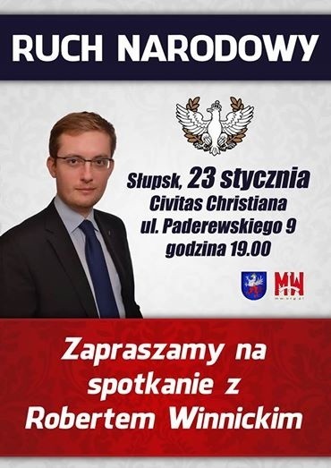 Robert Winnicki, prezes Ruchu Narodowego spotka się ze słupszczanami