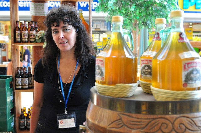 Na stoisku browaru "Koreb" Małgorzata Kaczorowska częstowała wyśmienitym piwem