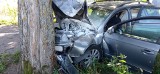 Volkswagen zjechał z drogi i uderzył w drzewo niedaleko Dobiegniewa. Ranna została kobieta, która go prowadziła