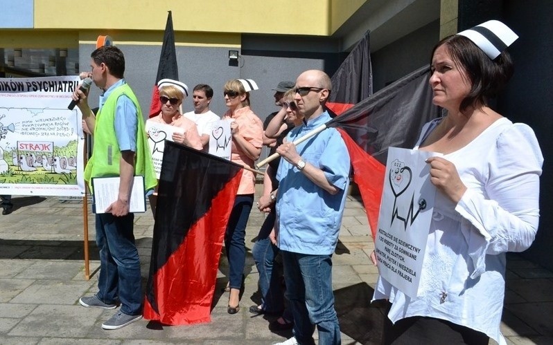 Akcja strajkowa w szpitalu psychiatrycznym w Bielsku-Białej