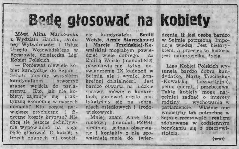 Na łamach nie brakowało deklaracji kto na kogo odda swój...