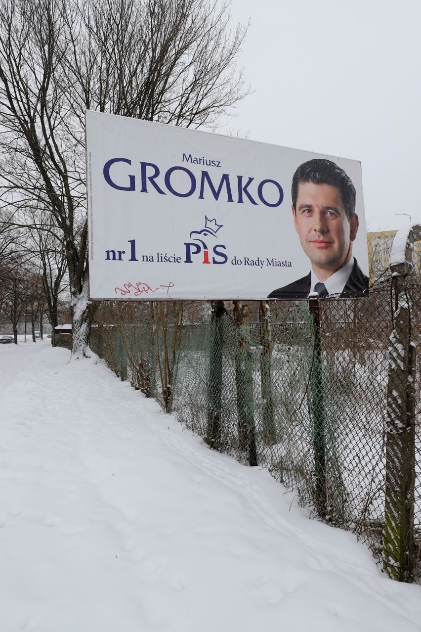 Mariusz Gromko nadal ma swój billboard przy ul. Towarowej.