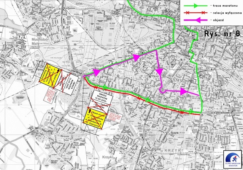 33. Wrocław Maraton – UTRUDNIENIA, ZAMKNIĘTE ULICE, MPK