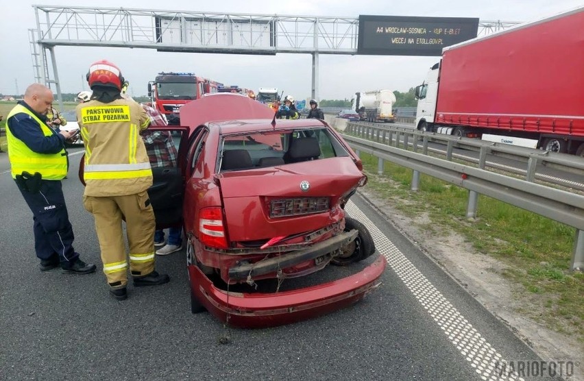 Zderzenie na krapkowickim odcinku autostrady.