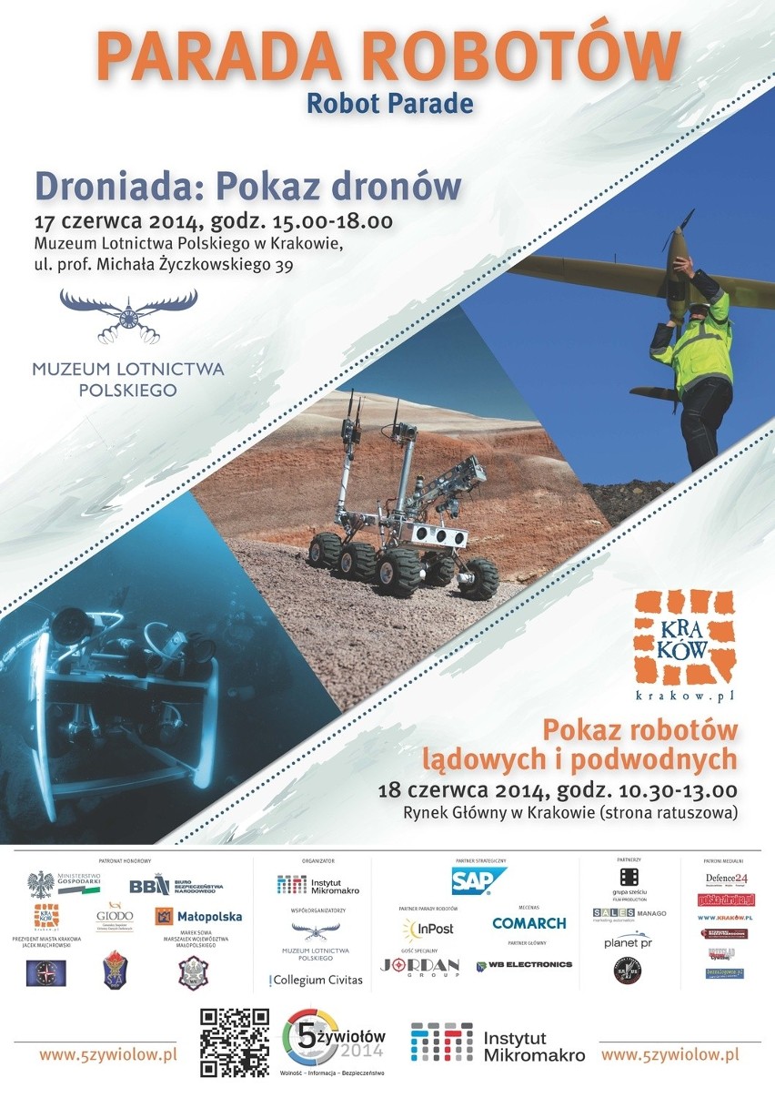 Wielka parada robotów w Krakowie: drony i łaziki marsjańskie [PROGRAM, ZDJĘCIA]