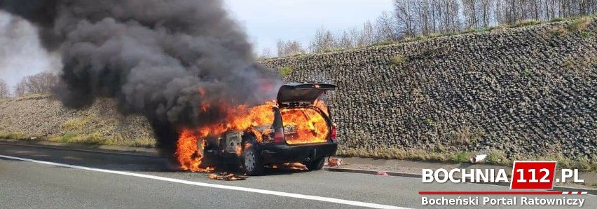 Pożar samochodu na A4