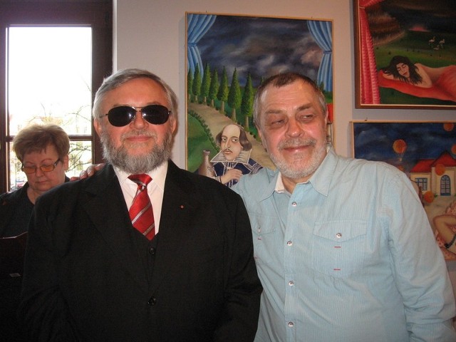Dwóch artystów a jednak reóżni - oe lewej Jerzy Kutkowski, z prawej Jarosław Miklasiewicz