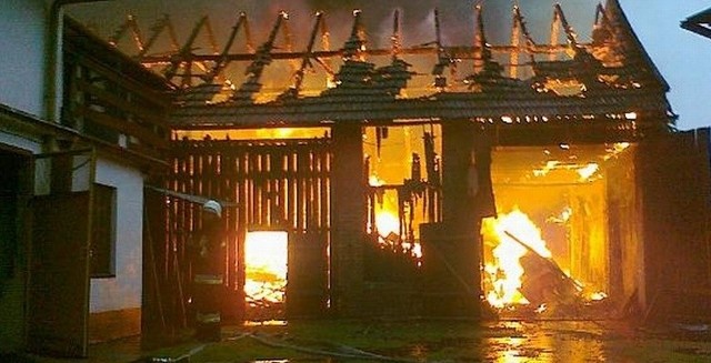 Pożar stodoły w Chobiu.