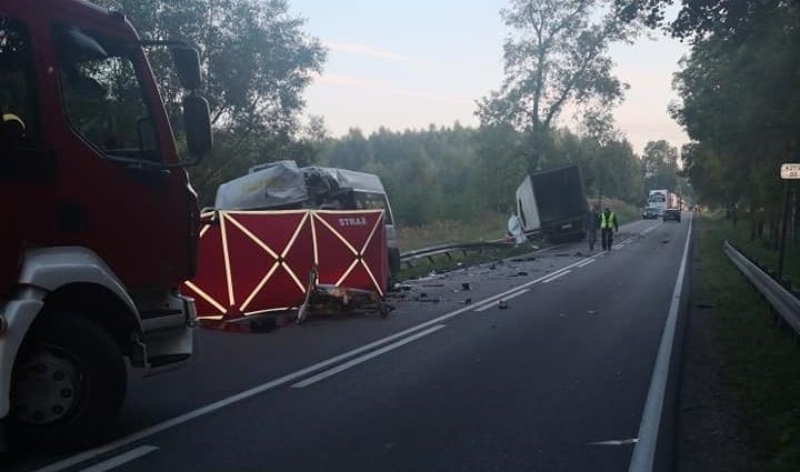 Proniewicze: Śmiertelny wypadek na DK 19. Ciężarówka zderzyła się z busem. Nie żyje dwóch kierowców [ZDJĘCIA] 12.09.2019