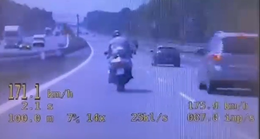 Motocyklista nie zwracając uwagi na przepisy drogowe,...