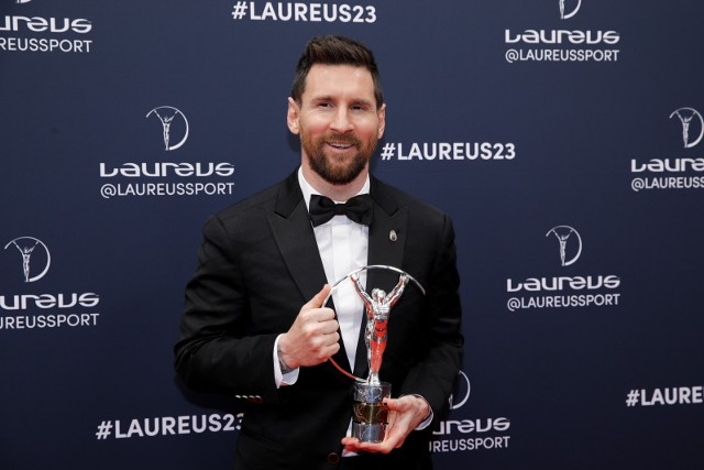 Kapitan mistrzów świata – reprezentacji Argentyny, Lionel Messi z nagrodą Laureus World Sports dla Sportowca Roku