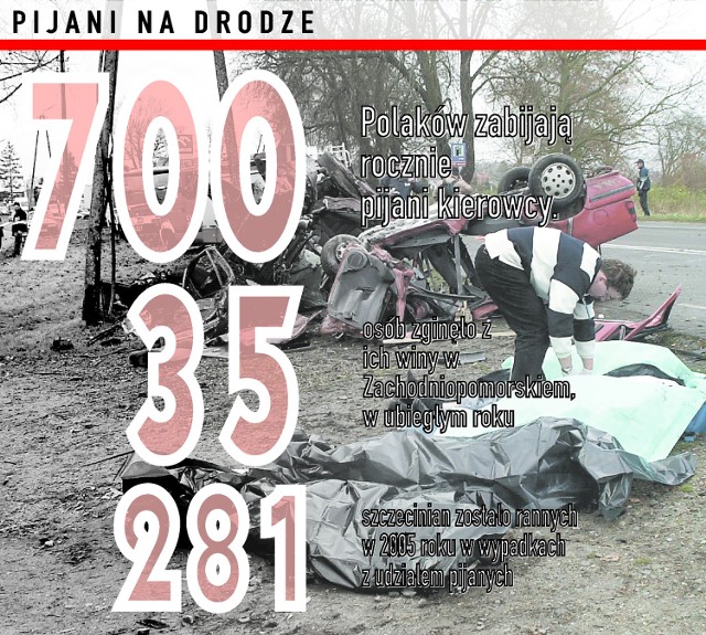 Na zdjęciu najtragiczniejszy wypadek ostatnich lat. Listopad 2004 r. Morzyczyn pod Stargardem. Ginie pięć osób. Pijany kierowca citroena na zakręcie uderza w renault 19. Śmierć na miejscu ponosi sprawca wypadku, jego pasażer, oraz trzy osoby w renault.