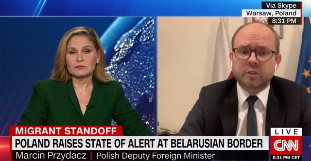 Wiceminister spraw zagranicznych Marcin Przydacz w rozmowie z CNN