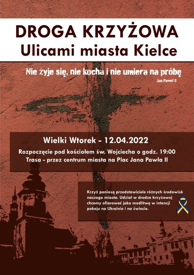 We wtorek ulicami Kielc przejdzie Droga Krzyżowa. Rozpocznie się o godzinie 19 przy kościele świętego Wojciecha 