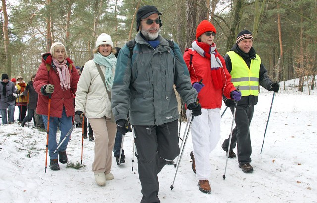 Pierwszy, w Nowy Roku rajd grudziądzkich sympatyków Nordic Walking