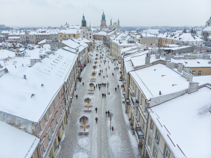 Zimowy Lublin. Tak prezentuje się na zdjęciach z drona [ZIMOWA GALERIA LUBLINA]