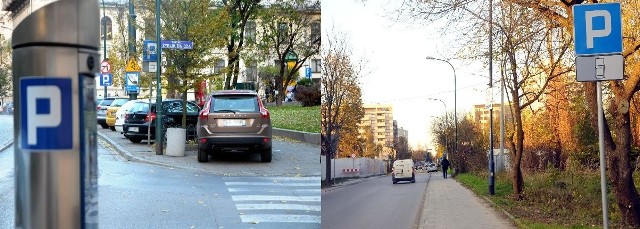 Po lewej ul. Westerplatte, po prawej ul. Rogozińskiego. Postój na obu kosztuje 3 zł za godzinę, ale im dalej od centrum tym aut mniej