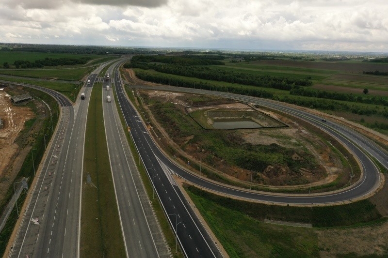 Budowa autostrady A1. Zdjęcia z odcinka F, będącego...