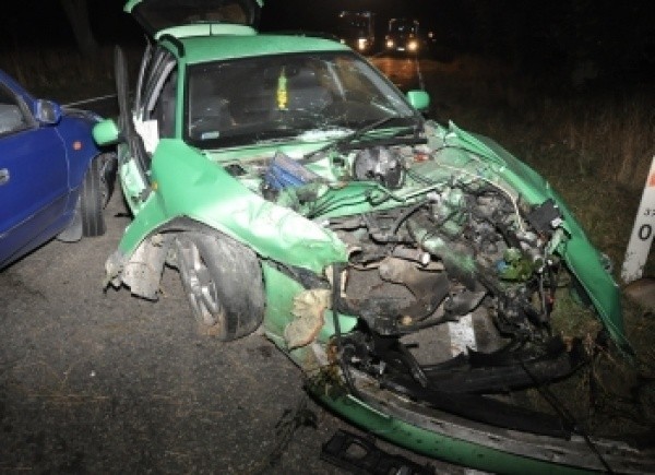 Wypadek w Ciciborze Dużym. Audi uderzyło w drzewo i skodę.