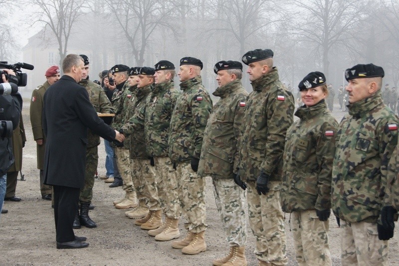 Przywitanie żołnierzy w Międzyrzeczu