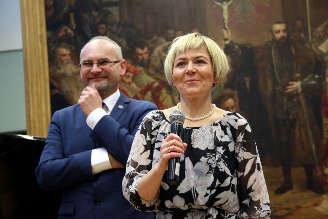 Dariusz Kotlarz, prezes Kuriera oraz Katarzyna Lewandowska-Sienkiewicz, wicenaczelna, podczas gali 60-lecia naszej gazety