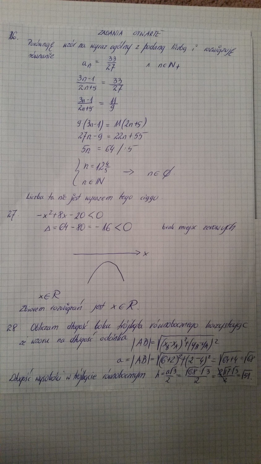 Odpowiedzi z próbnej matury z matematyki. Gotowe rozwiązania...