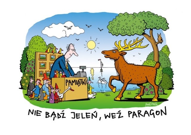 Akcja sprawdzania kas fiskalnych i edukowania konsumentów o znaczeniu posiadania potwierdzenia zakupu prowadzona jest od 2011 roku pod hasłem Weź paragon, nie bądź jeleń  i ilustrowana rysunkiem Andrzeja Mleczki.