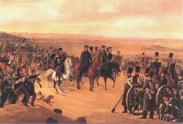Generałowie Chłopicki i Skrzyniecki na czele wojsk polskich (obraz Januarego Suchodolskiego)