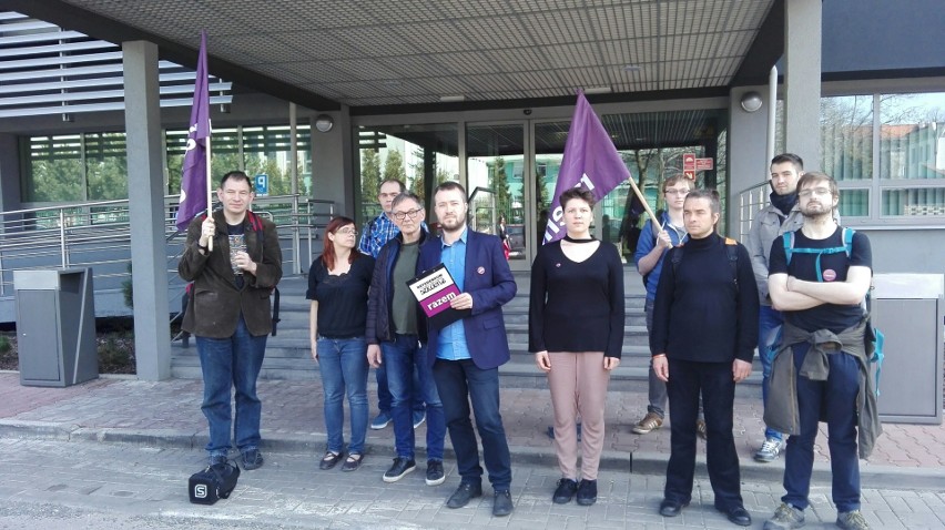 Przedstawiciele Partii Razem na Śląsku podczas konferencji...