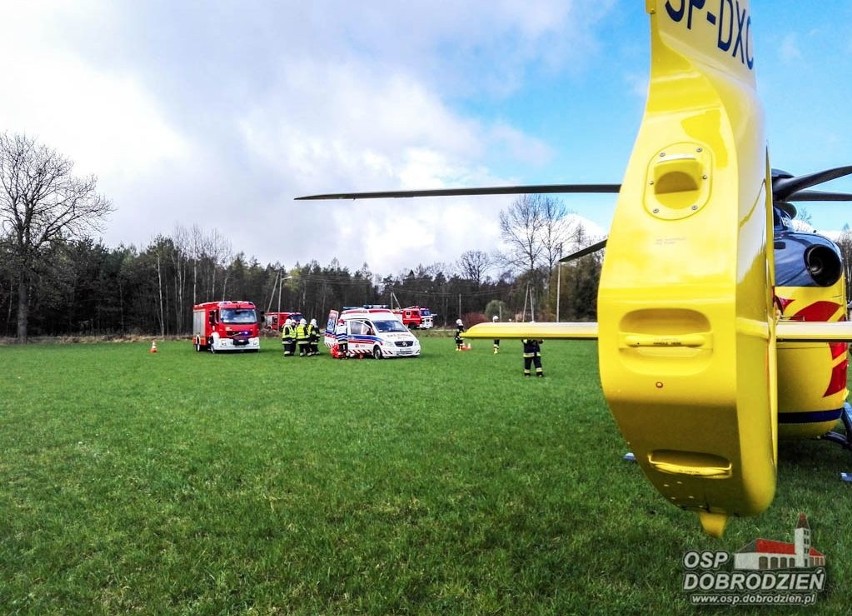 Helikopter LPR przetransportował rannego mężczyznę do WCM w...