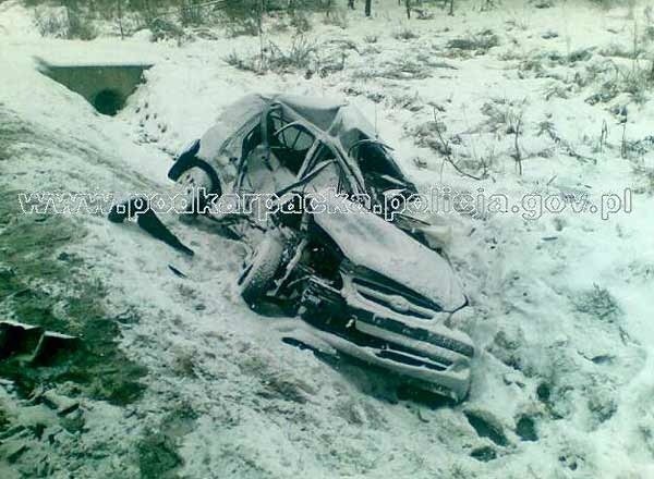 Zdjęcie z wypadku w Połomii w powiecie strzyżowskim