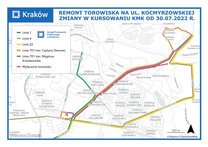 Kraków. Długo remontowali torowisko w Nowej Hucie. Udało się skończyć. To teraz rozkopią kolejne