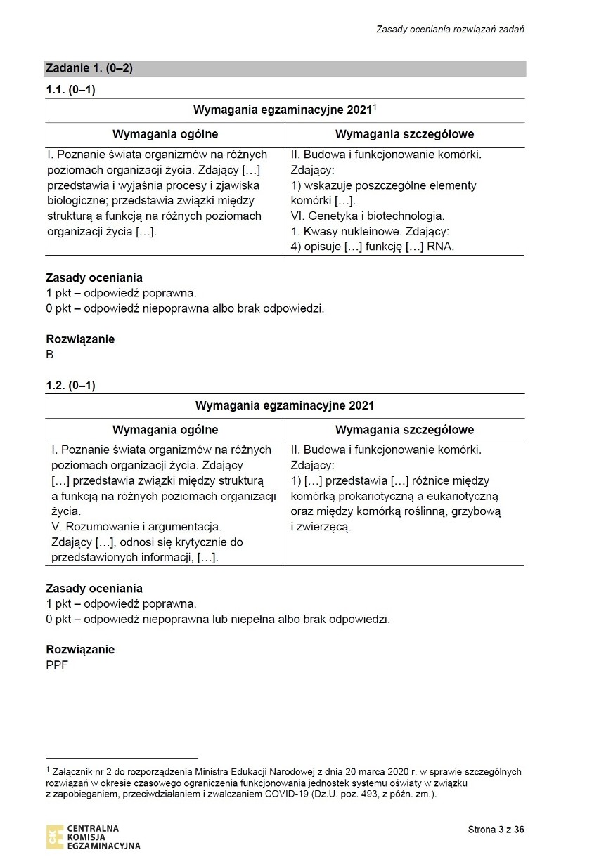 MATURA PRÓBNA - BIOLOGIA ROZSZERZONA - ODPOWIEDZI >>>;nf