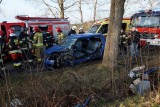 Wypadek koło Żelkowa. Jedna osoba trafiła do szpitala