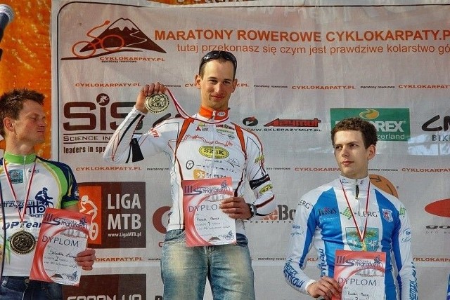 W Strzyżowie Marcin wygrał, mimo zmęczenia wcześniejszym wyścigiem.