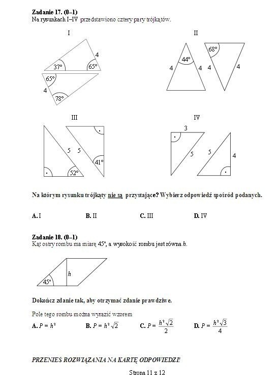 EGZAMIN GIMNAZJALNY 2013. Test matematyczno-przyrodniczy [ARKUSZ, ODPOWIEDZI]