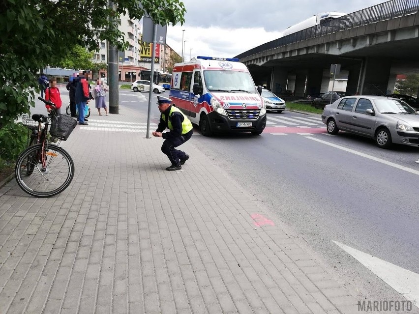 Potrącenie rowerzystki na opolskim rondzie