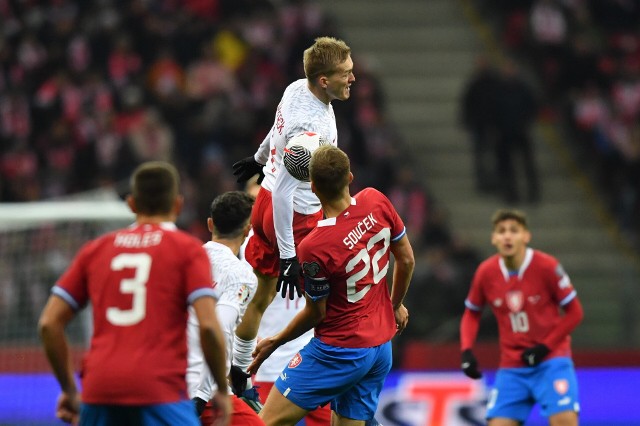 Karol Świderski w meczu Polska - Czechy