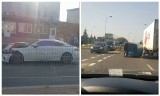 Wypadek przed więzieniem w Białymstoku. Mercedes zderzył się z samochodem dostawczym (zdjęcia)