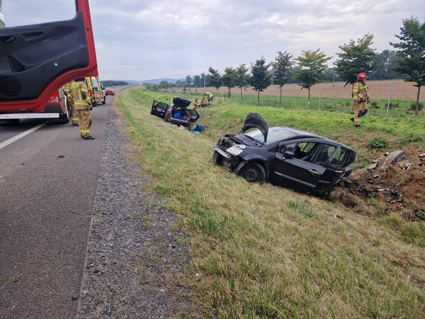 Wypadek na drodze ekspresowej S3 na Dolnym Śląsku 19.08.2022