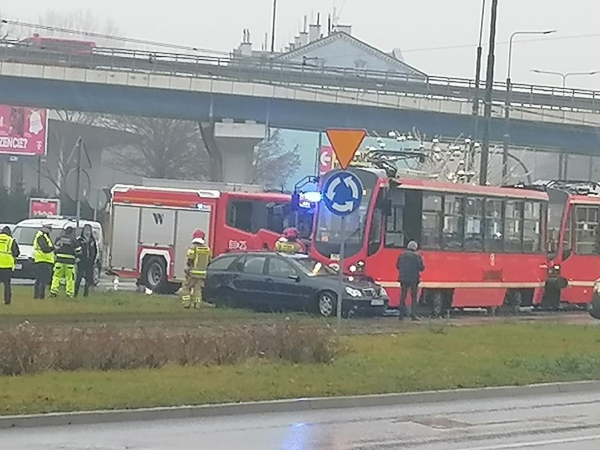 Wypadek na rondzie w Sosnowcu