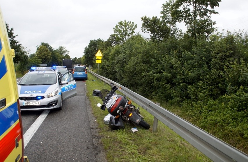 Wypadek motocyklisty w Sycewicach