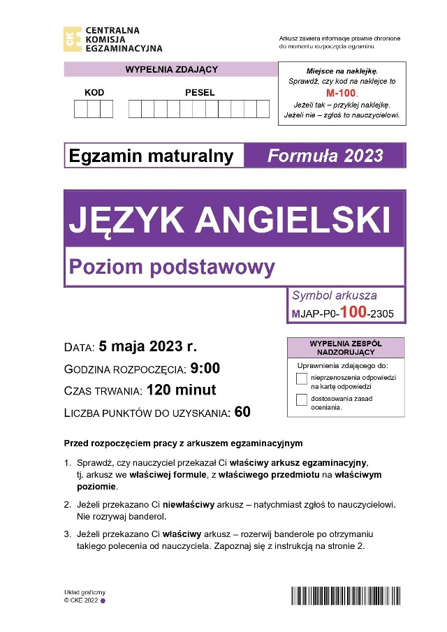 Matura z angielskiego 2023. Mamy arkusz CKE