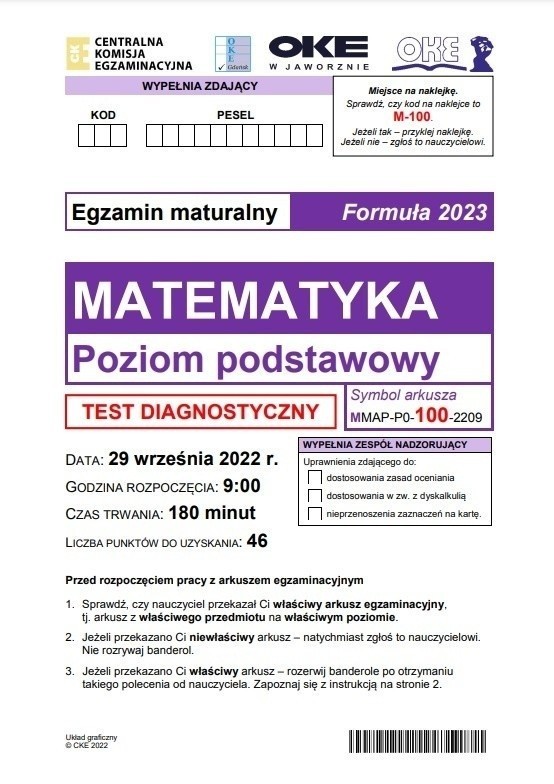 Matura próbna MATEMATYKA 2022/2023 w nowej formule (arkusze...